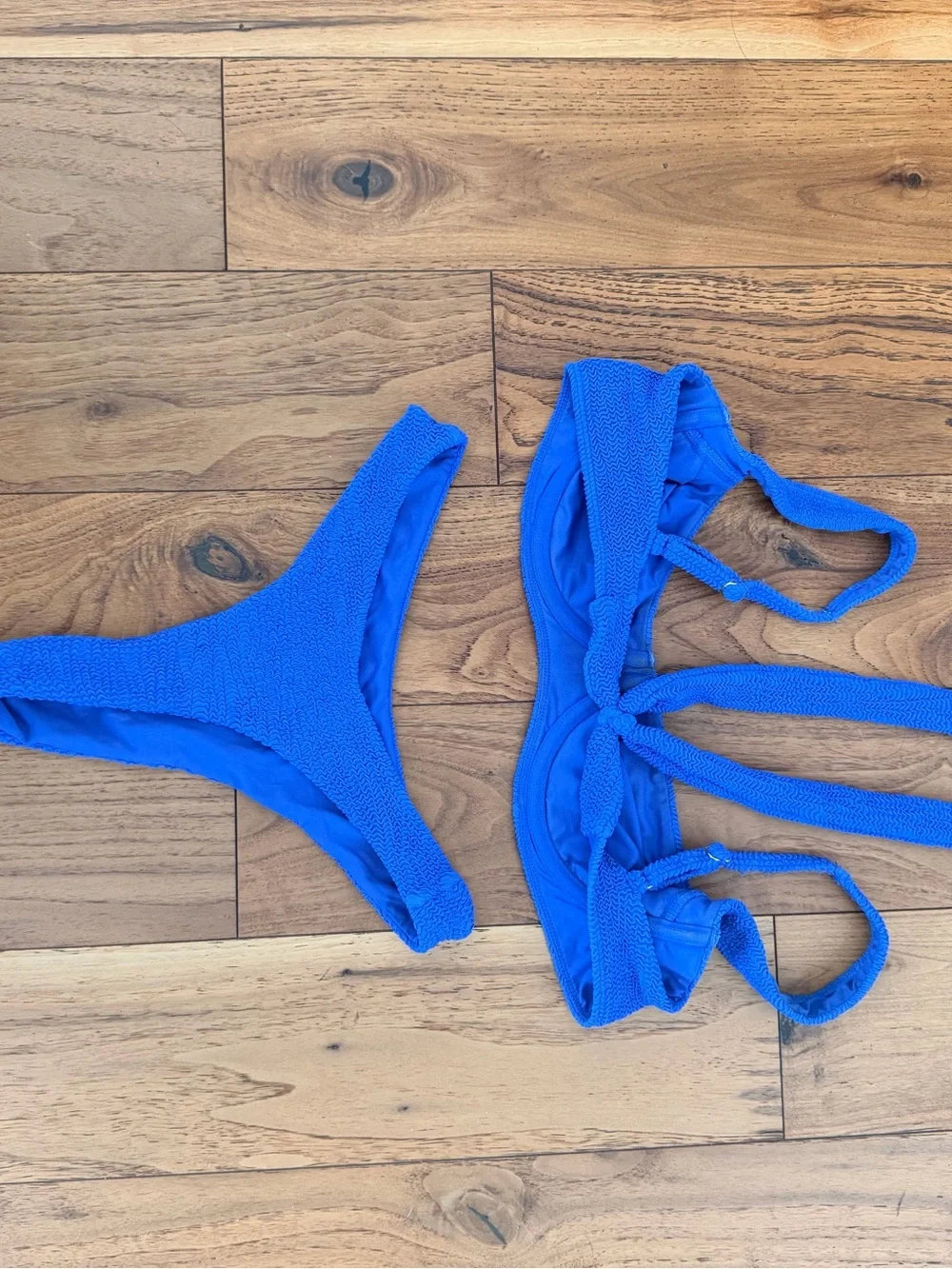 Monday Swimwear Cobalt Blue Textured Underwire Bikini